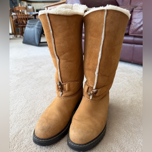 Sorel Shoes - Sorel Women's Tall Tan Suede Shearling-Lined Winter Boots